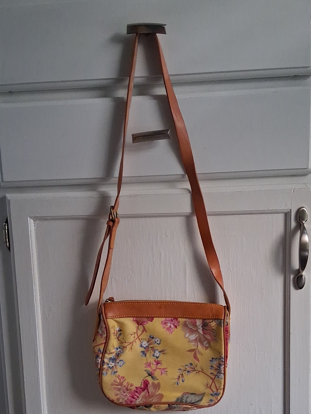 Vintage Ralph Lauren Floral And Leather Crossbody Bag